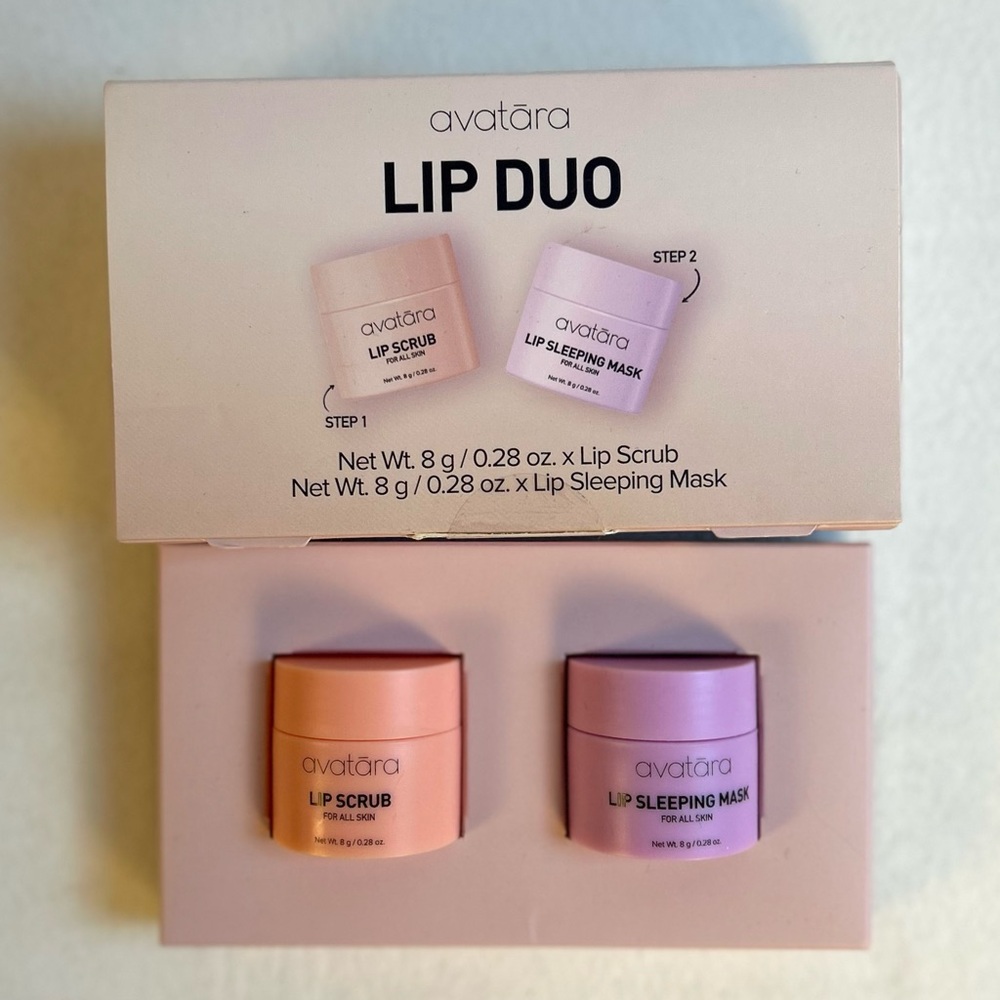 NEW Avatara Lip Duo Lip Scrub and Lip Sleeping Mask Night Time Lip Care Set